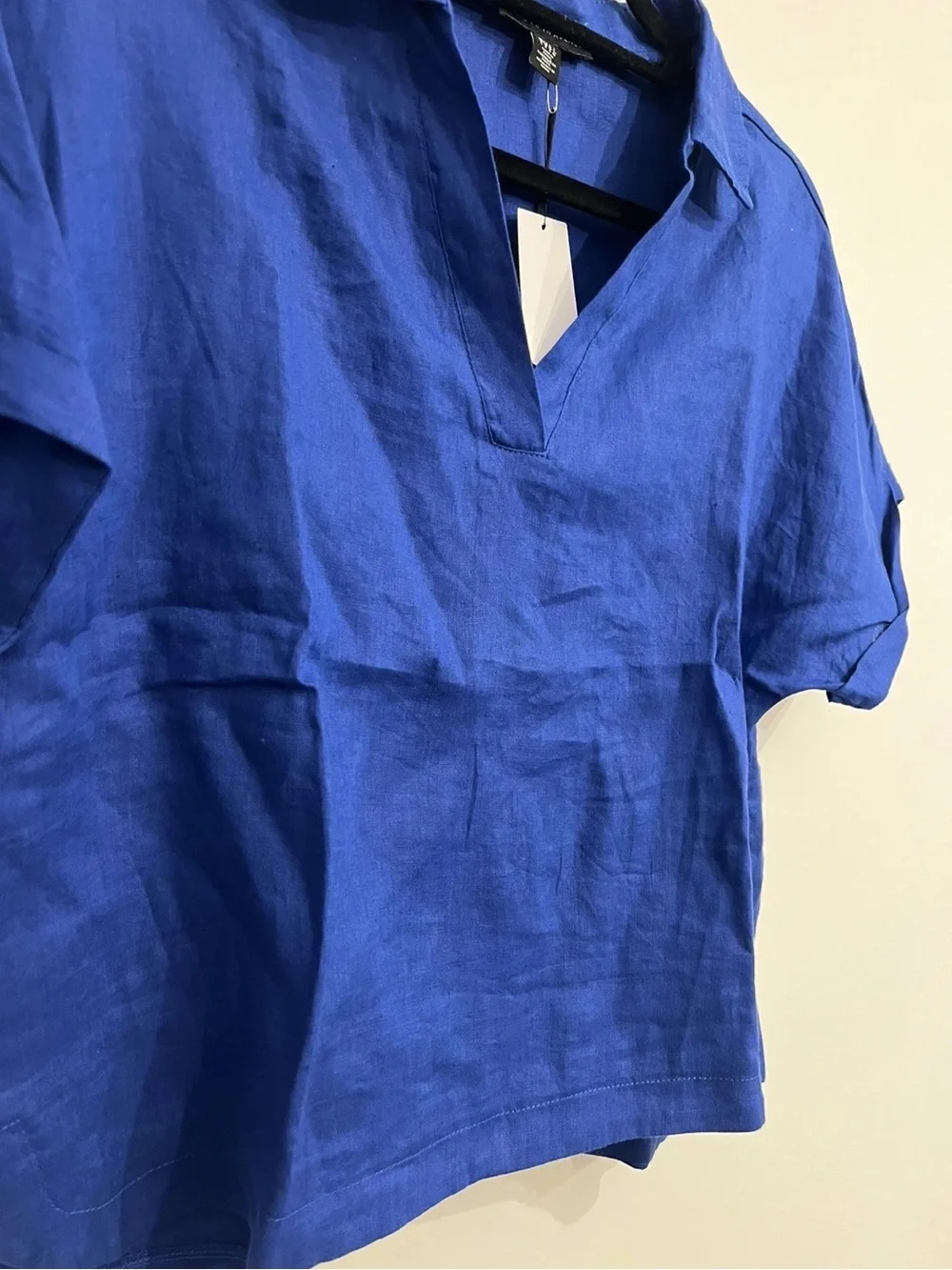 Women's Royal Blue Linen Two-Piece Set Pants & Top